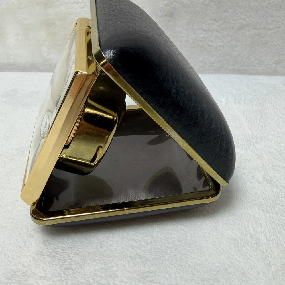 VTG Phinney-Walker Travel Alarm Clock Manual Wind‎ Black Folding Case Japan MCM